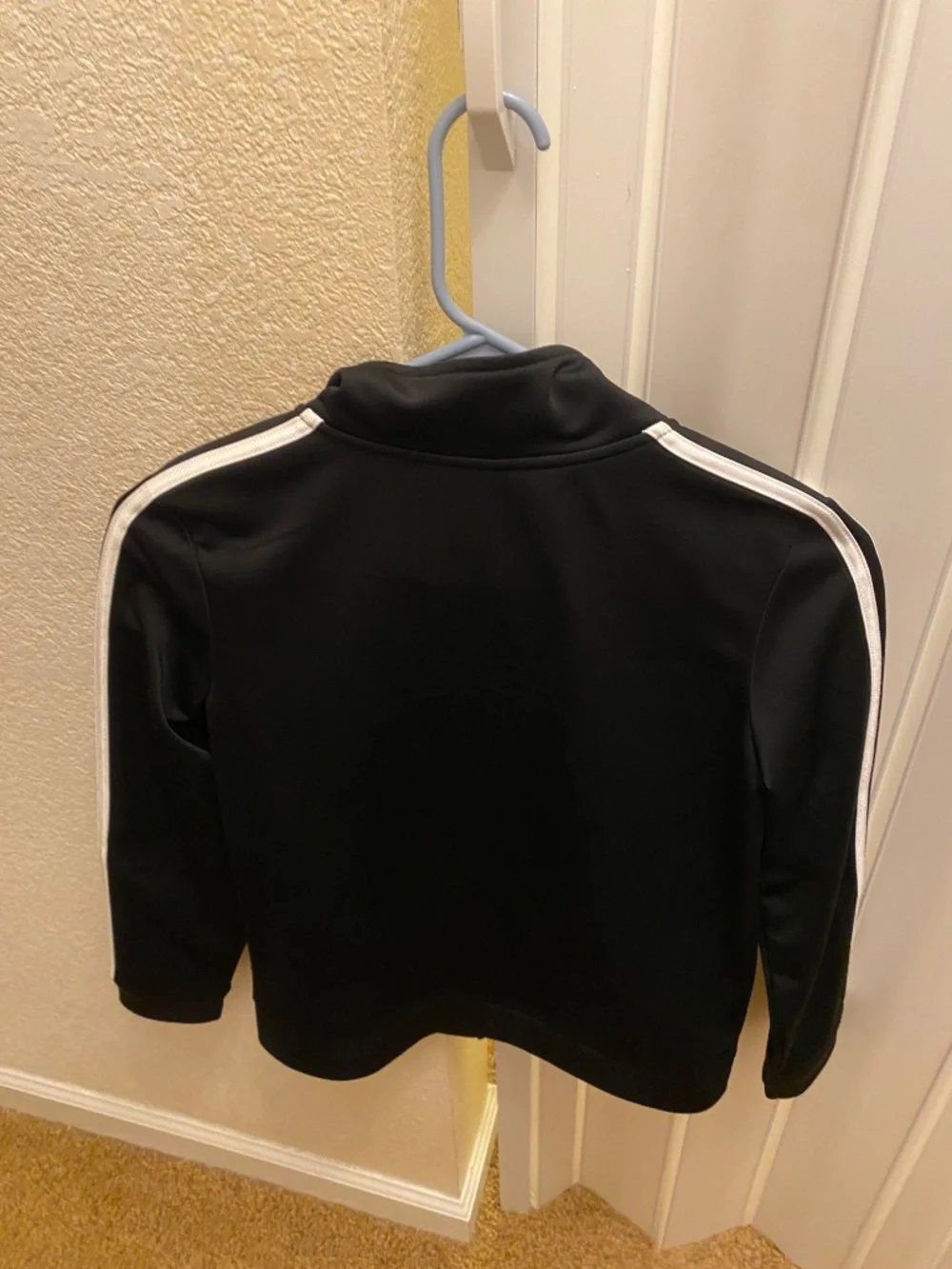 ADIDAS YOUTH FIREBIRD TRACK JACKET SZ S 9-10 BLACK & WHITE FULL ZIP W/ POCKET